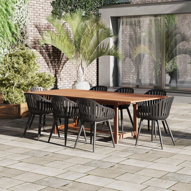 Modern extendable discount outdoor dining table